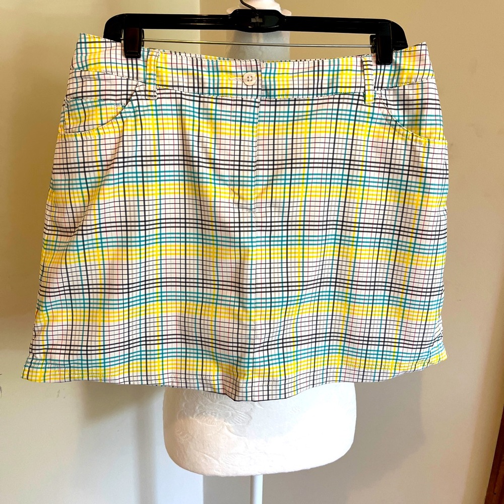 Slazenger lined golf skort plaid sz 10